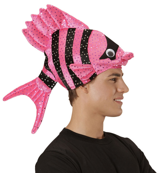 Zabawny różowy kapelusz w kształcie rybki 5