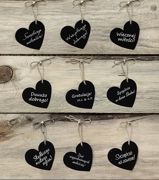 10 étiquettes cadeaux cœur noir 5 x 4,5 cm 3