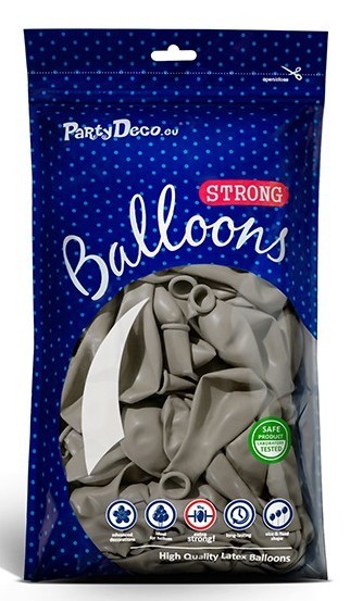 100 ballons Partystar gris clair 27cm 2