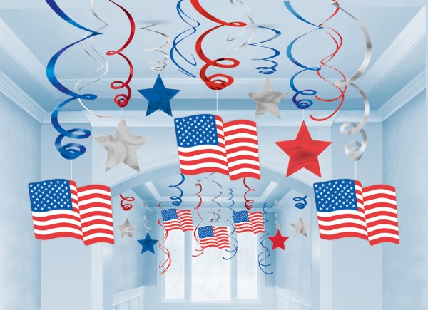 United States Of America swirl hanging decoration