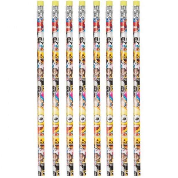 8 Emoji Bleistifte mit Radiergummi