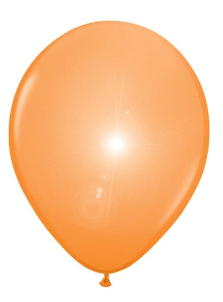 5 ballons en latex LED orange 30cm