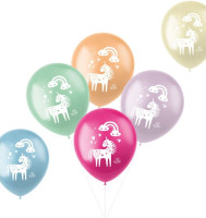 6 balonów lateksowych Glady Jednorożec 33 cm
