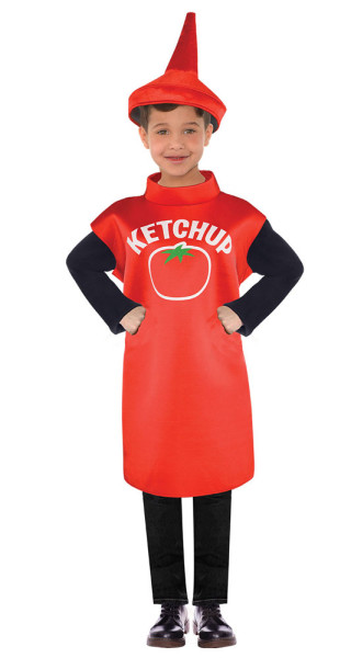 Disfraz de botella de ketchup para niño