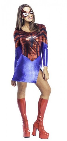 Costume d'Halloween mini-robe de femme araignée glamour