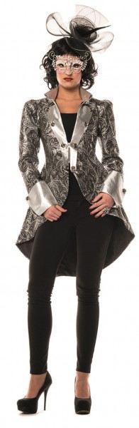 Magnificent women's brocade jacket in silver