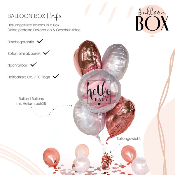 Heliumballon in der Box Welcome to the World, Baby Girl!