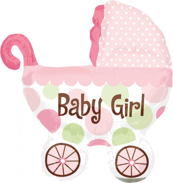 Baby pige buggy ballon