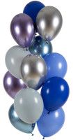 Oversigt: 12 havblå ballonblanding 33cm