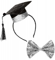 Widok: 2-częściowy komplet absolwentów z czapką i muszką