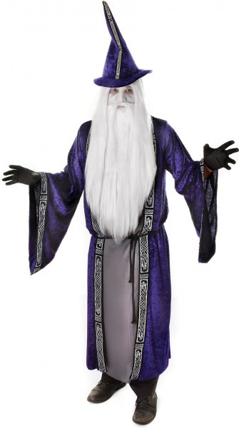 Robe de costume de magicien sage pour homme violet