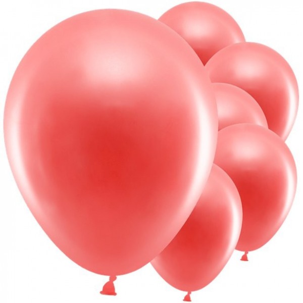 10 ballons métalliques party hit corail 30cm