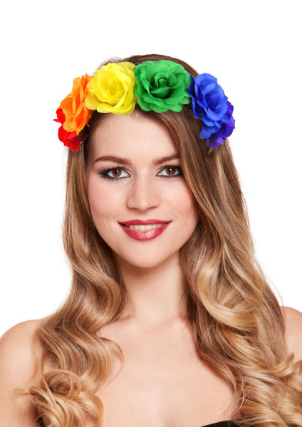 Pride Regenbogen Blumen Haarreif