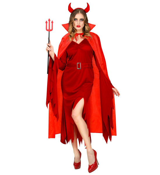 Capa de Halloween diablo en rojo 130cm