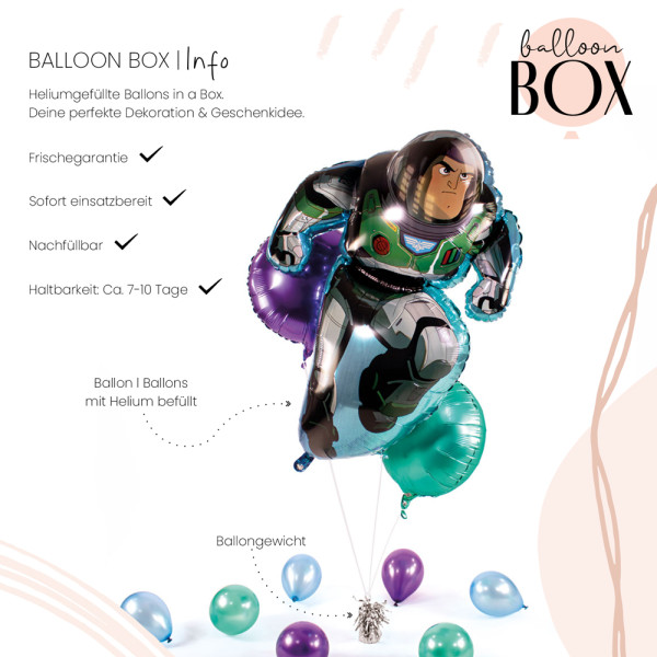 XL Heliumballon in der Box 3-teiliges Set Lightyear 3