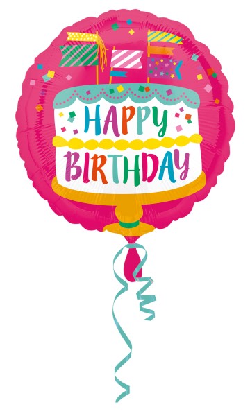Geburtstagsballon Happy Birthday Torte