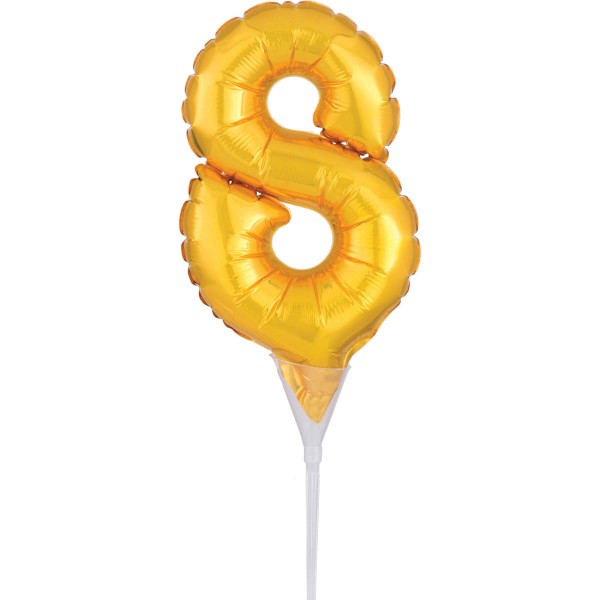 Palloncino dorato a forma di torta 8 cm 15 cm