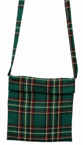 Green tartan handbag
