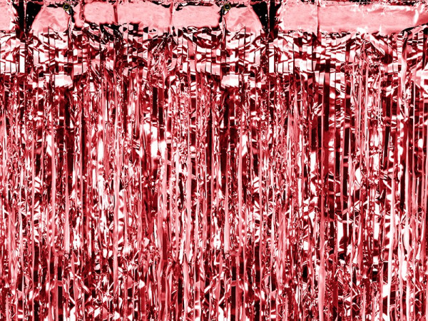 Red tinsel party curtain 90 x 250cm