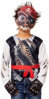 Preview: Zombie pirate costume with mask for kids