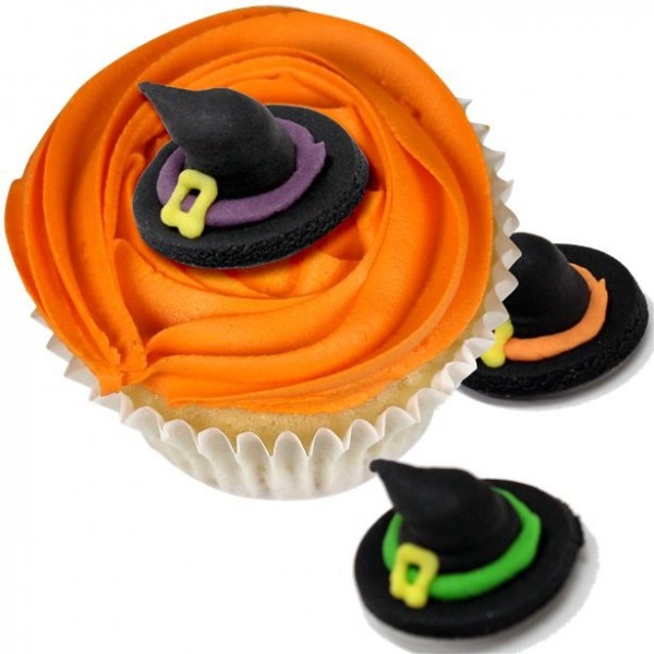 5 decoración de cupcake con sombrero de bruja