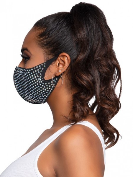 Glamor mouth and nose mask with rhinestones