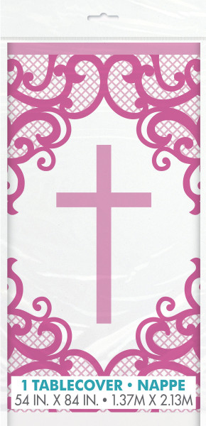 Festive Pink tablecloth 1.37 x 2.13m