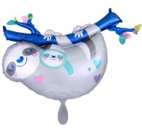 Luiaardmoeder met babyfolieballon 91cm