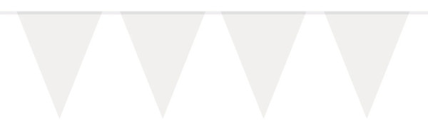 Klassische Wimpelkette Weiß 3m