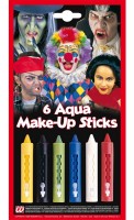 6 colorful aqua make-up sticks