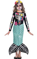 Sugar Skull Mermaid Girls Kostym