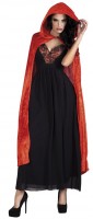 Widok: Elegancka peleryna z kapturem w kolorze czerwonym 170cm