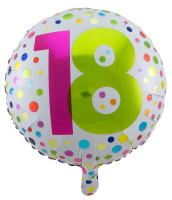 Splendide ballon aluminium 18ème anniversaire 45cm