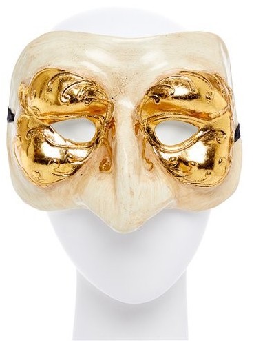 Demi-masque vénitien or blanc