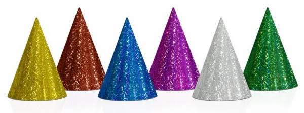 20 holographic party hats 17cm