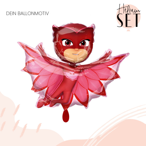 PJ Masks Owlette Ballonbouquet-Set mit Heliumbehälter