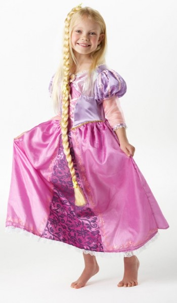 Pink Rapunzel pige kostume
