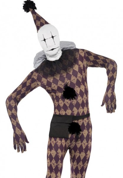 Costume d'arlequin à carreaux effrayant