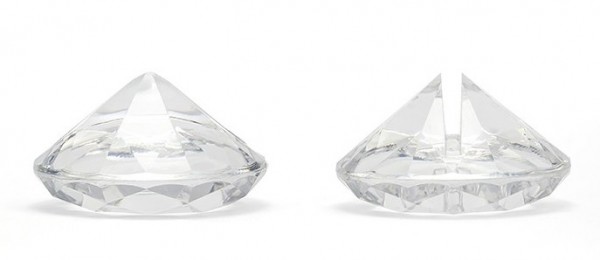 10 diamanti segnaposto trasparenti 40 mm