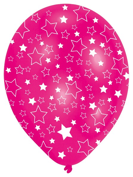 6 partyballonger färgglada gnistrande stjärnor 3