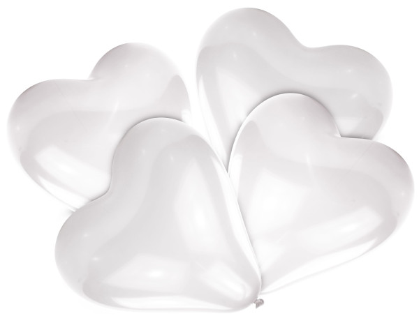 5 Weiße Herzballons Eloise 30cm