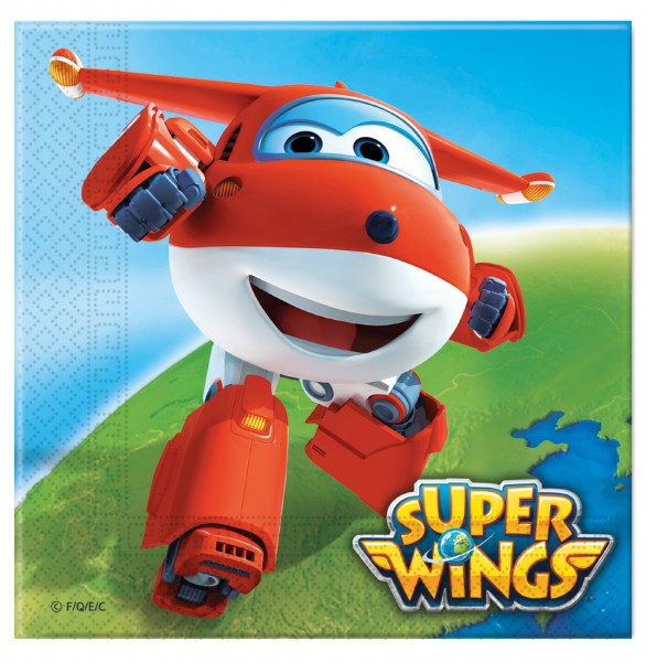 20 Super Wings Heroes Air Air Napkins 33 x 33 cm