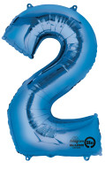 Zahlenballon 2 Blau 88cm