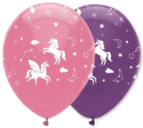 6 unicorn galaxy balloons 30cm