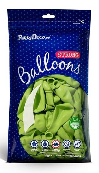 50 balloons lime green 23cm 2