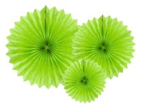 Vista previa: 3 rosetas de papel Partystar verde manzana