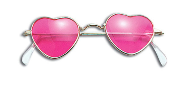 Jaren 70 hartvormige bril roze