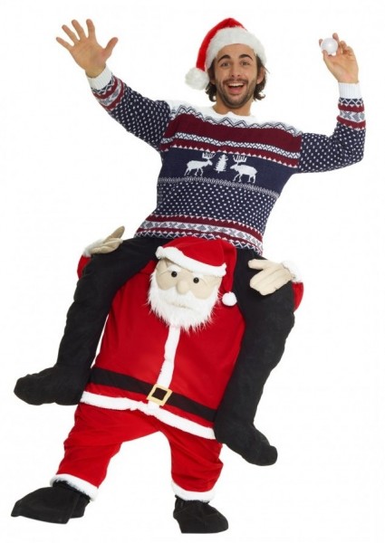 Merry X-Mas Weihnachtsmann Huckepack Kostüm