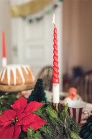 Aperçu: 2 bougies bâtons Happy Santa 25cm