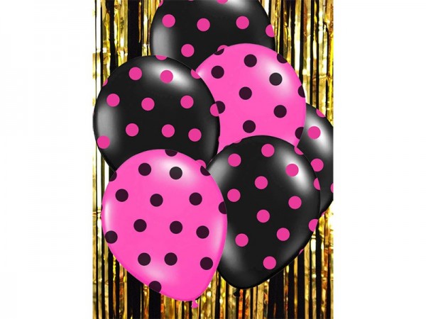 50 balonów w kropki różowe 30cm 3